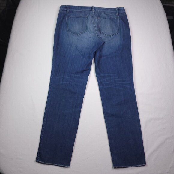 Ann Taylor The Slim Boyfriend Jeans 10 Low Rise Blue Denim Raw Hem Stretch - Picture 3 of 8